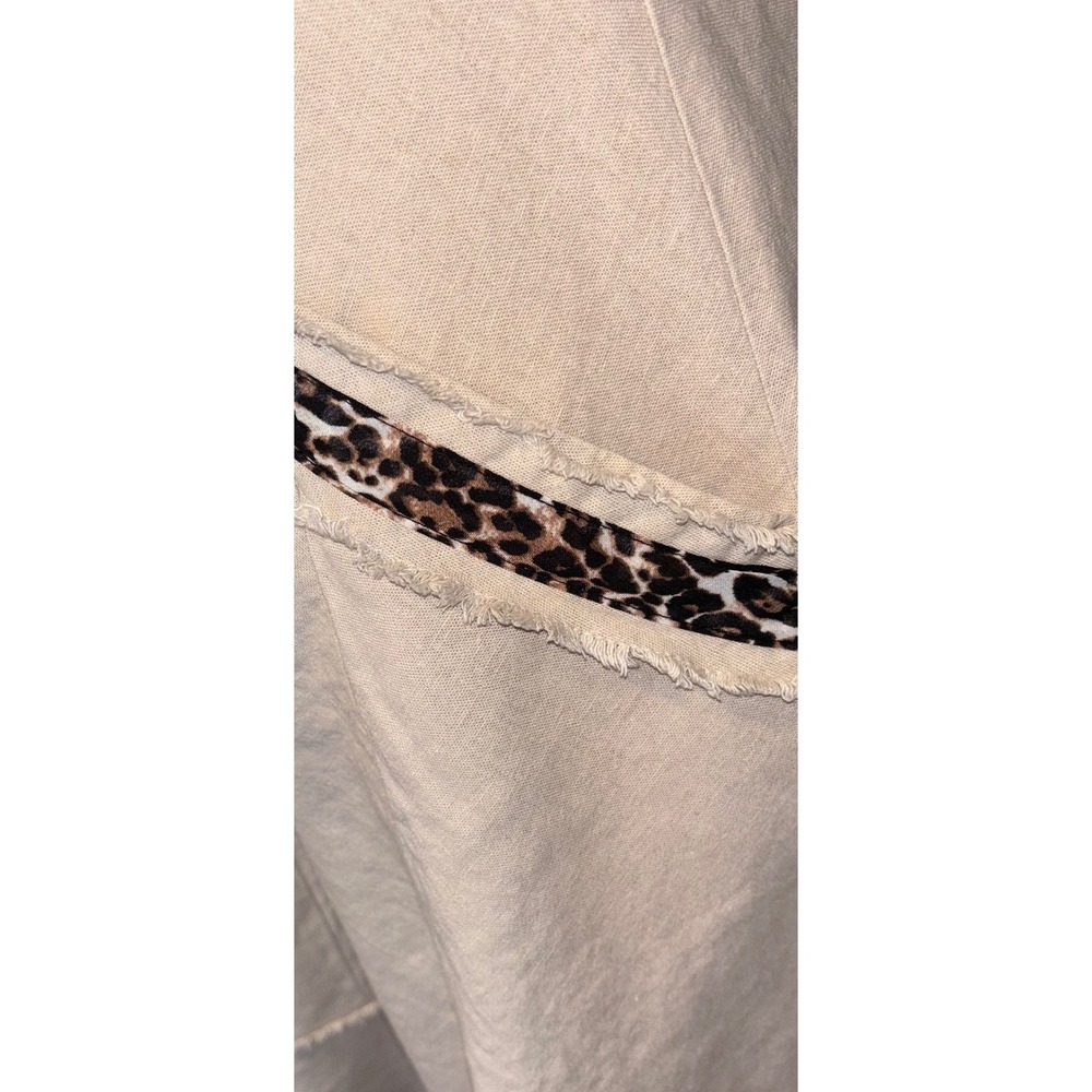 Roz & Ali Khaki Beige Linen Blend Leopard Pocket Shift Dress Size 10. Pockets. - Picture 7 of 12